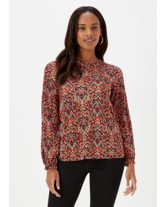 Papaya Petite Multicoloured Print Plisse Top