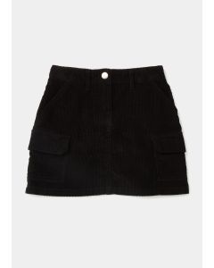 Girls Black Cargo Cord Skirt (4-13yrs)