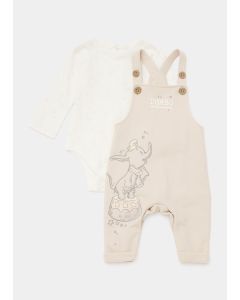 Baby White Disney Dumbo Dungarees &. Bodysuit Set (Newborn-12Mths)