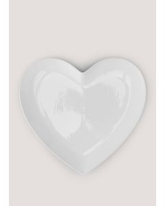 Heart Shape Dinner Plate (26cm x 21cm)-White