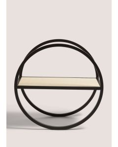 Black Round Metal Shelf (50cm x 50cm x 12cm)