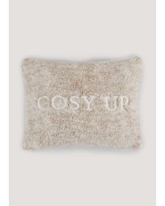 Beige Cosy Up Teddy Fleece Cushion (30Cm X 38Cm)-Beige