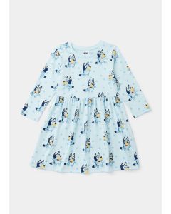 Kids Blue Bluey Print Dress (9mths-5yrs)