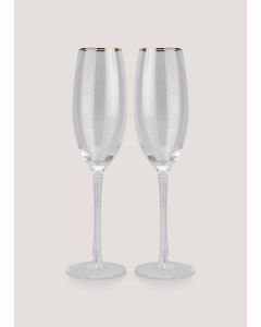 2 Pack Lustre Flute Glasses (23cm x 5cm)