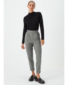 Grey Zig Zag Pull On Trousers