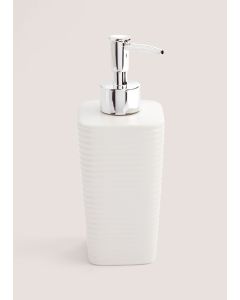 White Ceramic Soap Dispenser (18cm x 7.5cm x 7.5cm)