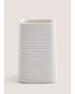 White Ceramic Bathroom Tumbler (7.5cm x 7.5cm x 11.5cm)