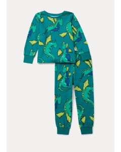 Boys Green Dragon Oversized Pyjama Set (9mths-5yrs)