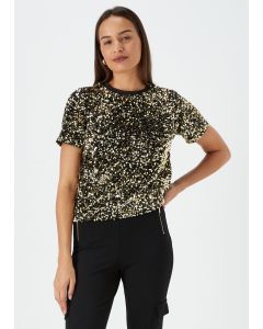 Et Vous Gold Embellished T-Shirt