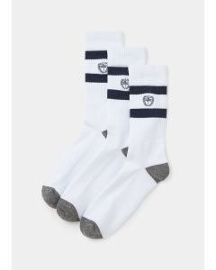 3 Pack White Sports Socks