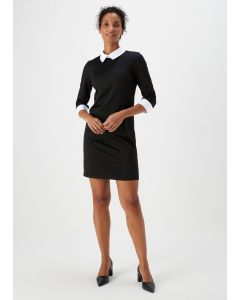 Black Ponte Button Dress