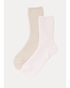 2 Pack Pink Weaved Socks