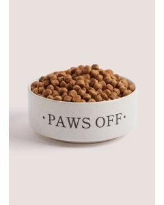 Monochrome Paws Off Ceramic Pet Bowl (15cm x 15cm x 6cm)