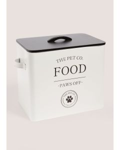 Monochrome Dog Food Tin with Scoop (25cm x 29cm x 19cm)-White