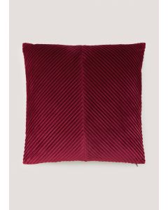 Red Pleated Velvet Cushion (50cm x 50cm)