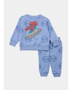 Kids Blue Marvel Spider-Man Sweatshirt & Joggers Set (9Mths-6Yrs)