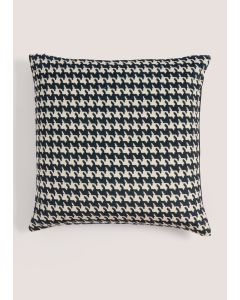 Black & Gold Houndstooth Cushion (43cm x 43cm)-Black