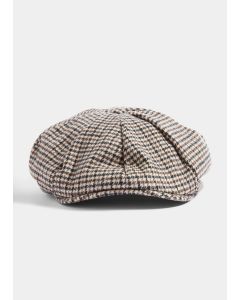 Brown Puppytooth Baker Boy Hat