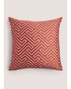 Orange Maze Jacquard Cushion (43cm x 43cm)