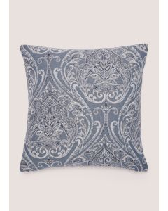 Blue Paisley Jacquard Cushion (43cm x 43cm)