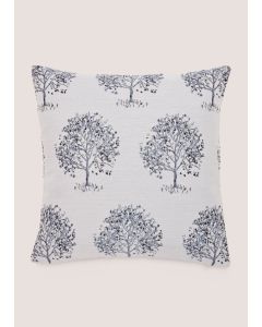 Blue Tree Jacquard Cushion (43cm x 43cm)