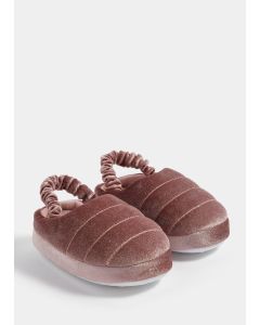 Girls Pink Padded Mule Slippers