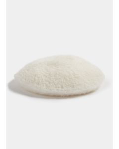 Girls Cream Fluffy Knitted Beret