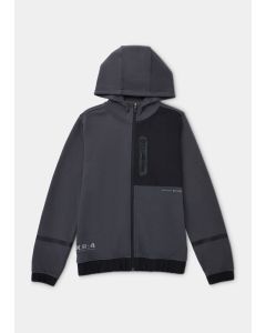 Black Woven Zip Up Co Ord Hoodie (4-12Yrs)