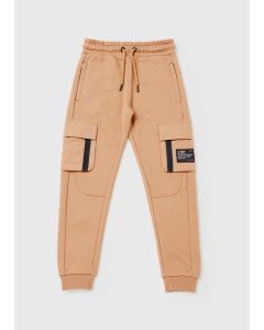 Boys Tan Jersey Cargo Joggers (4-13Yrs)