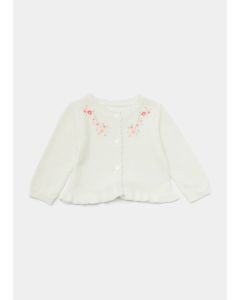 Baby Cream Embroidered Knitted Cardigan (Newborn-23mths)