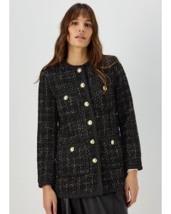 Et Vous Black Boucle Longline Jacket