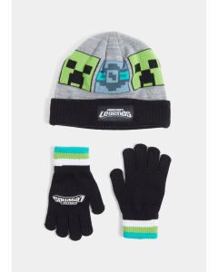 Kids Minecraft Legends Beanie Hat & Gloves Set