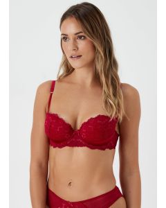 Red Satin Lace Co-Ord Bra