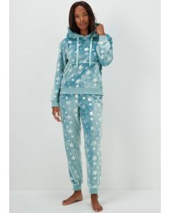 Aqua Foil Star Print Twosie Pyjama Set