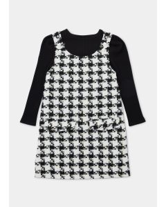 Monochrome Check Boucle Pinafore & Top Set