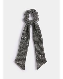 Silver Sequin Tailed Bobble-Silver-One Size