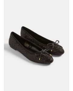 Black Sequin Ballet Shoes