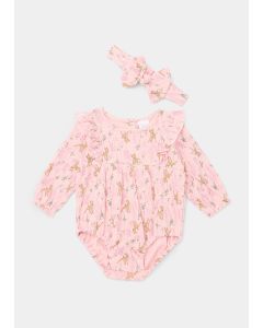 Kids Pink Disney Bambi Romper & Headband Set (Newborn-12Mths)