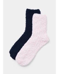 2 Pack Pink Popcorn Cosy Socks