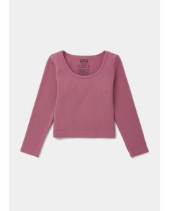 Girls Pink Seamless Long Sleeve Top (7-15yrs)