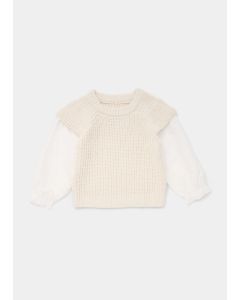 Girls Cream Schiffley Sleeve Jumper (9mths-6yrs)