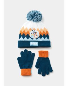 Kids Multicoloured Bluey Beanie Hat & Gloves Set (12mths-6yrs)