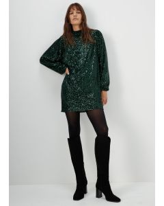 Et Vous Green Sequin Batwing Mini Dress