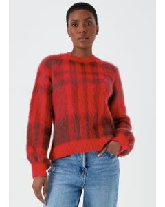 Red Check Brushed Jumper