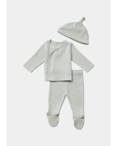 Baby 3 Piece Sage Waffle Set (Newborn-12Mths)