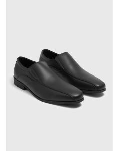 Black Tramline Slip On Shoes