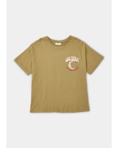 Khaki Good Energy Print T-Shirt