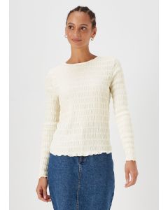 Ivory Long Sleeve Textured Top