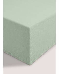 Polycotton Fitted Bed Sheet-Green-King