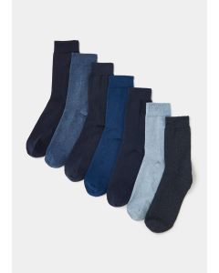 7 Pack Blue Socks